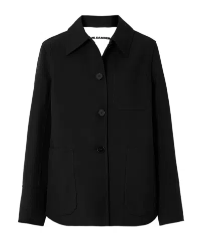 Jil Sander Cotton-blend Twill Jacket In Black