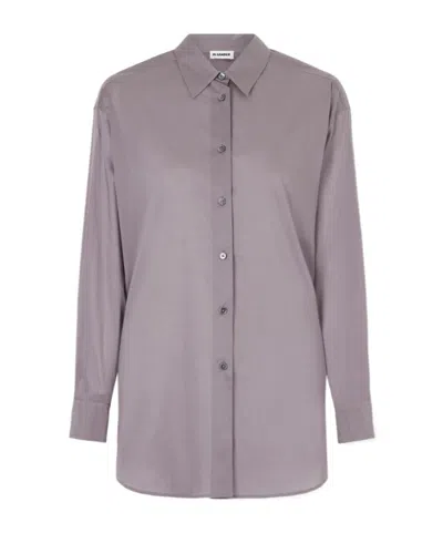 Jil Sander Muslin Oversized Shirt In Gray