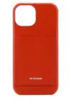Jil Sander Leather Iphone 15 Case With With Card Compartment In Red