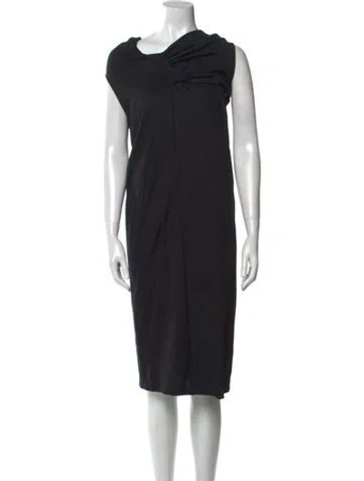 Pre-owned Jil Sander Cowl Neck Knee-length Dress In Black