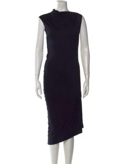 Pre-owned Jil Sander Cowl Neck Midi Length Dress In Black
