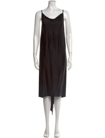 Pre-owned Jil Sander Cowl Neck Midi Length Dress In Black