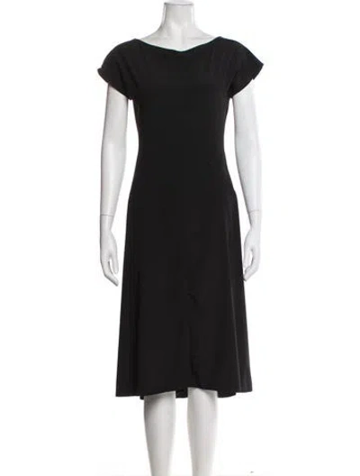 Pre-owned Jil Sander Cowl Neck Midi Length Dress In Blue