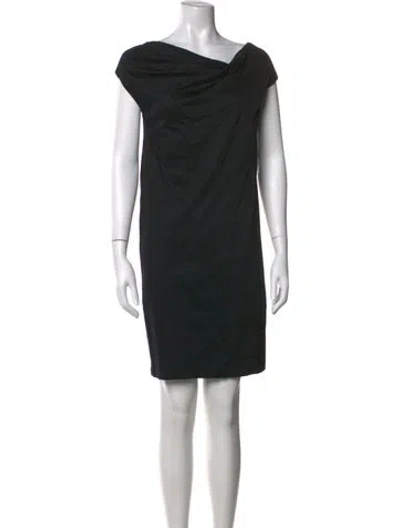 Pre-owned Jil Sander Cowl Neck Mini Dress In Black/blue