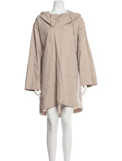 Pre-owned Jil Sander Cowl Neck Mini Dress In Neutrals