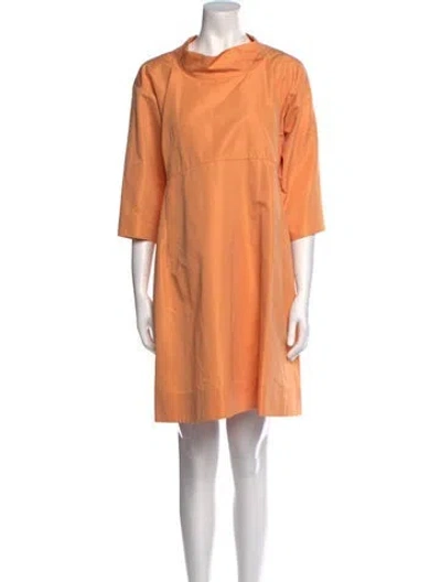 Pre-owned Jil Sander Cowl Neck Mini Dress In Orange