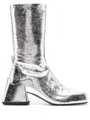 Jil Sander Metallic Block-heel Ankle Boots In Grey