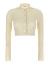 Jil Sander Ribbed Stretch Wool And Viscose Blend Cardigan