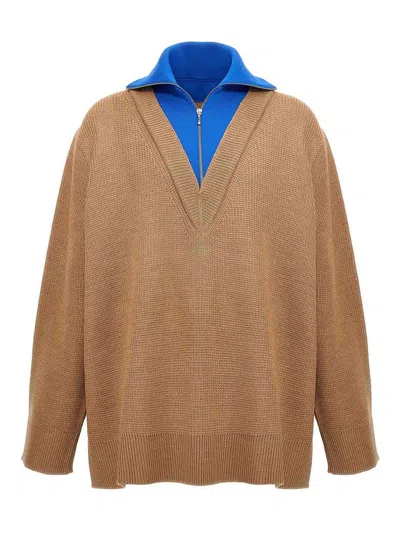 JIL SANDER HALF ZIP SWEATER