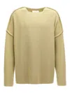 Jil Sander Geometric Neckline Sweater With Dropped Shoulders In Neutral