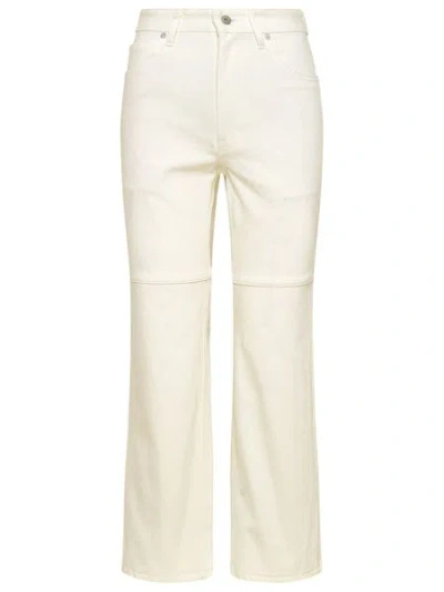 Jil Sander Cream Ankle-length White Denim Jeans For Women