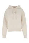Jil Sander Logo Cotton Hoodie With Drawstring Hood