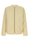 Jil Sander Cream Cotton Padded Jacket In Brown