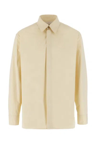 Jil Sander Cotton Shirt With Italian Collar And Button Cuffs In Almond