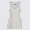 Jil Sander Sleeveless U-neck Top In Beige