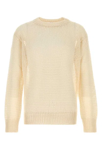 JIL SANDER CREAM CROCHET SWEATER