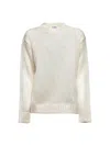 Jil Sander Women Beige Silk Crewneck Sweater