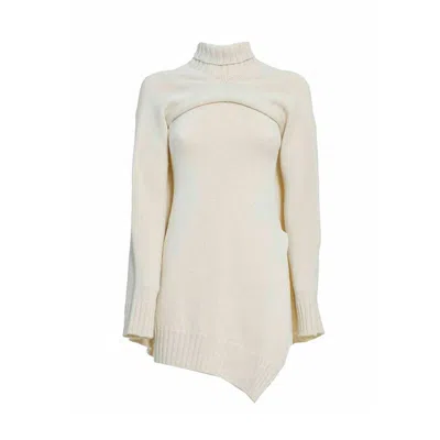 Jil Sander Cream Knit Wool Sweatshirt Set (2 Pieces) In White