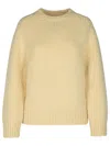 Jil Sander Mohair Blend Chunky Knit Sweater In Cream