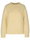 Jil Sander Mohair Blend Chunky Knit Sweater In Cream