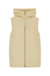 Jil Sander Hooded Sleeveless Padded Down Coat In Neutral