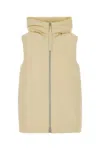 Jil Sander Hooded Sleeveless Padded Down Coat In Yellow