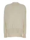 Jil Sander Cream Ribbed Pullover In White