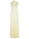 Jil Sander Crepe Sleeveless Maxi Dress In Cream