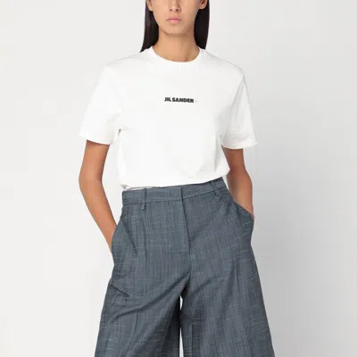 Jil Sander Crewneck Short Sleeves Classic Logo Print T-shirt In White