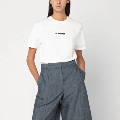 Jil Sander Crewneck Short Sleeves Classic Logo Print T-shirt In White