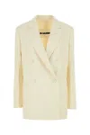 Jil Sander Double-breasted Long-sleeved Jacket In Off White