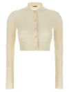 Jil Sander Ribbed Stretch Wool And Viscose Blend Cardigan