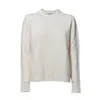 Jil Sander Cream Wool Boxy Crewneck Sweater