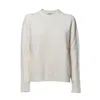 Jil Sander Cream Wool Boxy Crewneck Sweater In Grey
