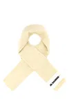 Jil Sander Cream Wool Scarf In Neutral
