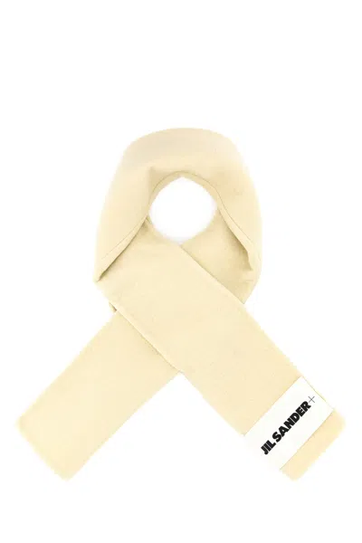 JIL SANDER JIL SANDER CREAM WOOL SCARF