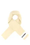 Jil Sander Cream Wool Scarf In Neutral