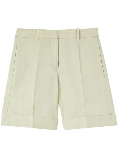 Jil Sander Creased Tailored Shorts In Grün