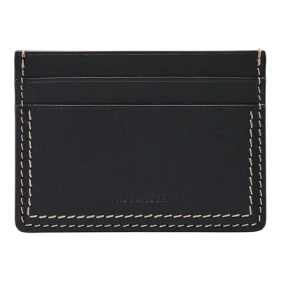 Jil Sander Credit Card Holder Contrast Stripe In Black