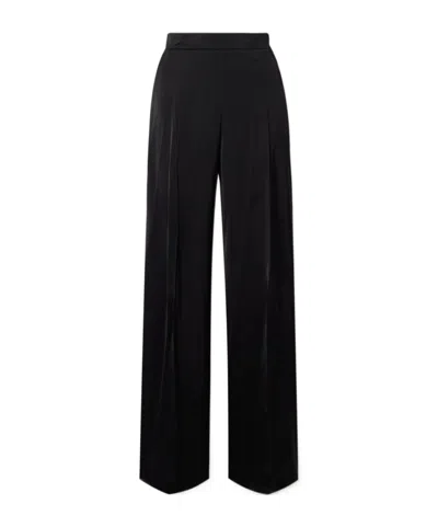 Jil Sander Crepe De Chine Wide-leg Pants In Black