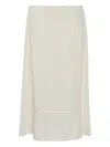 Jil Sander Crepe Fluid Midi Skirt In Neutral