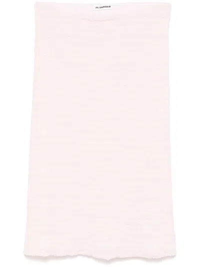 Jil Sander Crepe Jersey Midi Skirt In Pink