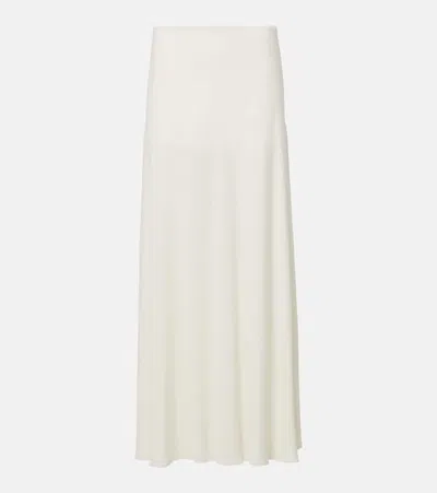 Jil Sander Crêpe Midi Skirt In Chalk