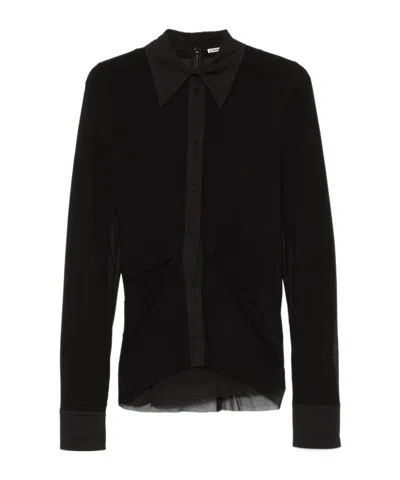 Jil Sander Crepe Shirt In Black