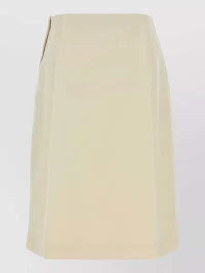 Jil Sander Crepe Skirt High Waist Seam Detailing In Neutral