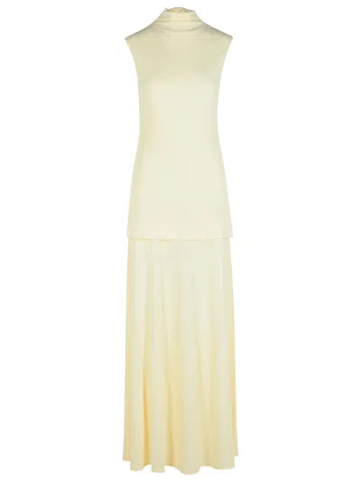 JIL SANDER CREPE SLEEVELESS MAXI DRESS