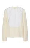 Jil Sander Crepe Suiting Jacket In Off-white