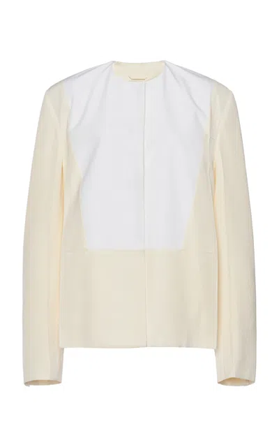 Jil Sander Crepe Suiting Jacket In Off-white