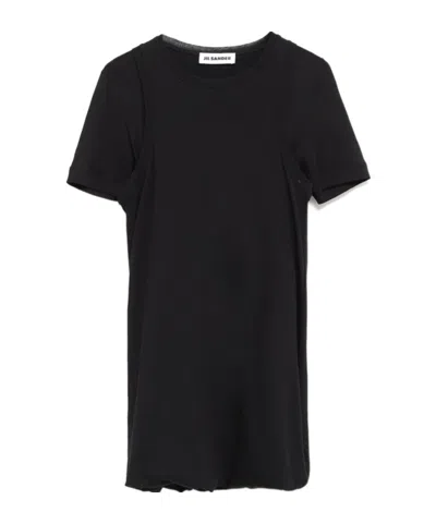 Jil Sander Crepe T-shirt In Black