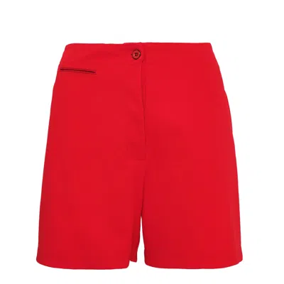 Jil Sander Crepe Textured Matt Shorts In Red